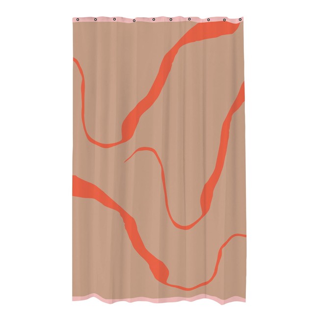 Mette Ditmer - NOVA ARTE shower curtain - Latte / Orange