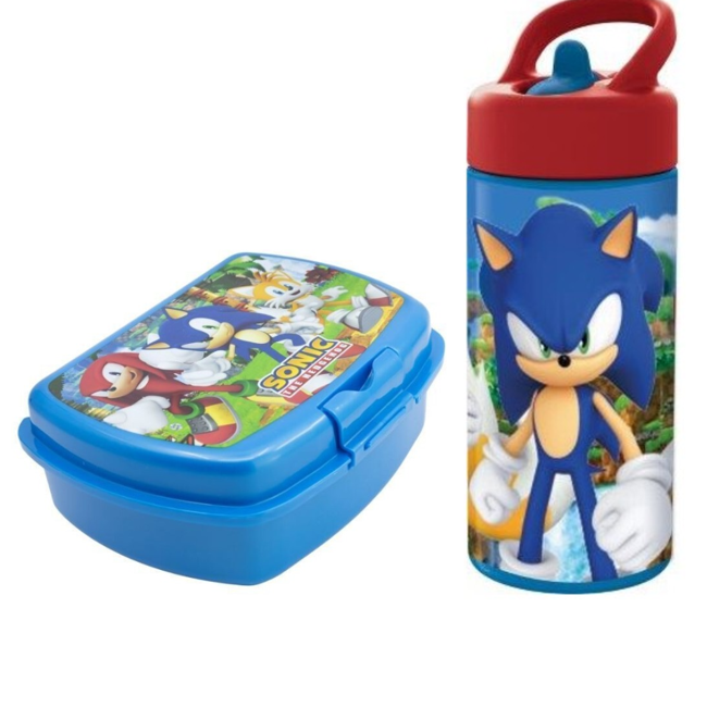 Stor - Sandwich Box + Sipper Water Bottle 410ml. - Sonic
