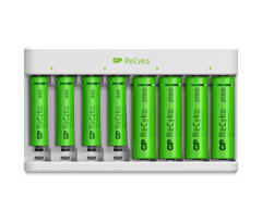 GP - ReCyko Battery Charger USB E811 incl. 4x AA 2100 mAh + 4 x AAA 850 mAh Batteries