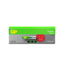 GP - Super Alkaline AAA-batterier, 24A/LR03, 1,5V, 12-pack
