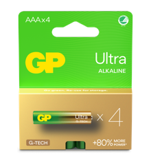 GP - Ultra Alkaline AAA -paristot, 24AU/LR03, 1,5V, 4 kpl.