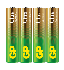 GP - Ultra Alkaline AAA Batterier, 24AU/LR03, 1.5V, 4-Pakke
