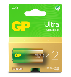 GP - Ultra Alkaline C Batterien, 14AU/LR14, 1,5V, 2er Pack