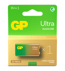 GP - Ultra Alkaline 9V Battery, 1604AU/6LF22, 1-Pack