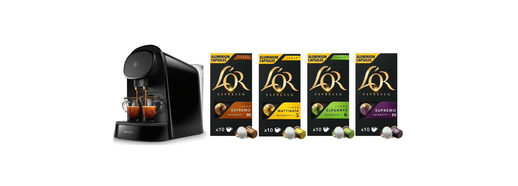 Philips L'Or - Barista Original Coffeemachine + Capsules Starterpack 40 pcs (Bundle)