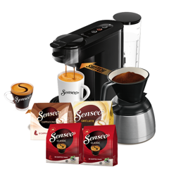 Senseo - Switch Deep Black + Coffee Pads Starterpack 88 pcs (Bundle)