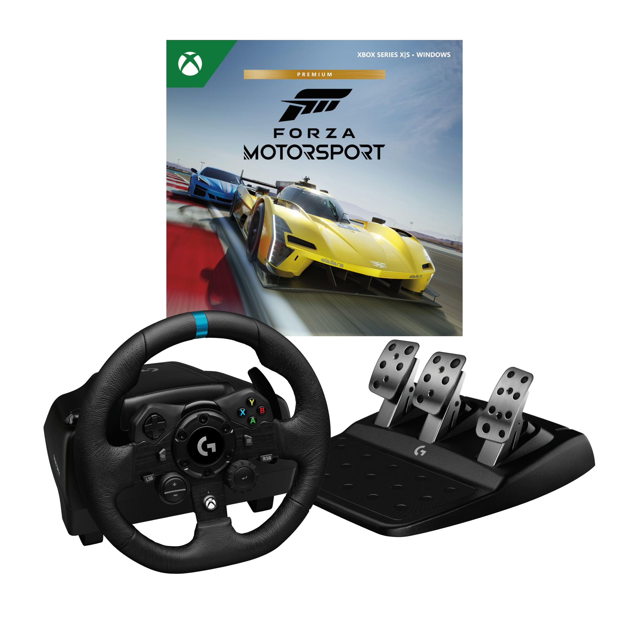 Logitech - G923 Racing Wheel + Forza Motorsport 8 Bundle - Videospill og konsoller