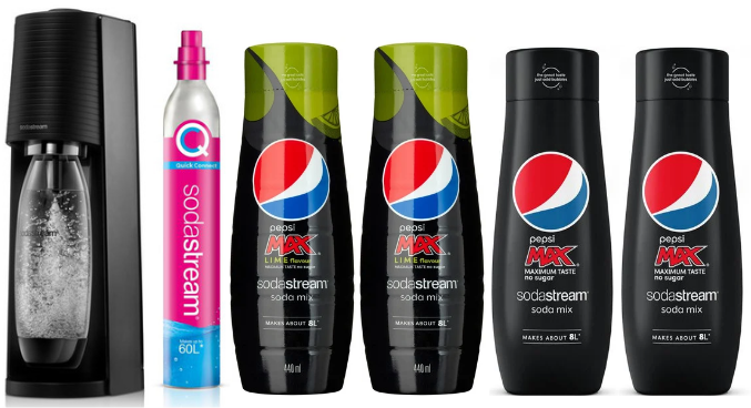SodaStream - Terra Black + 2 x Pepsi Max + 2 x Pepsi Max Lime (Bundle) - Hjemme og kjøkken