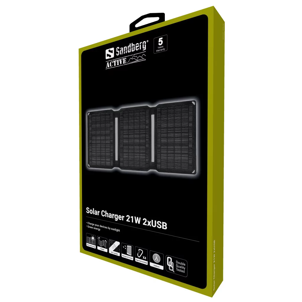 Sandberg - Solar Charger 21W 2xUSB - Elektronikk