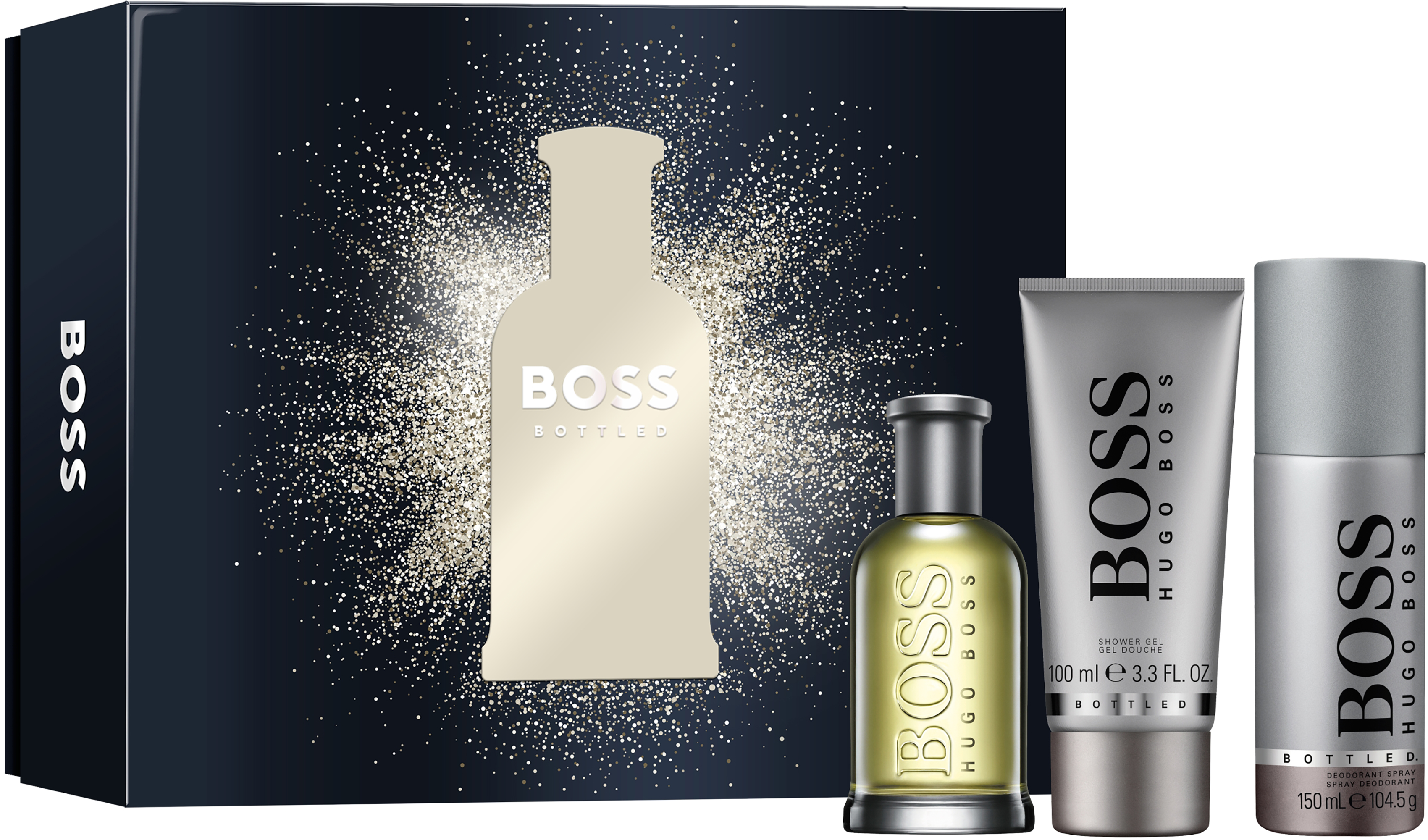 Hugo Boss - Bottled EDT 100 ml + Deodorant Spray 150 ml + Shower Gel 100 ml - Giftset - Skjønnhet
