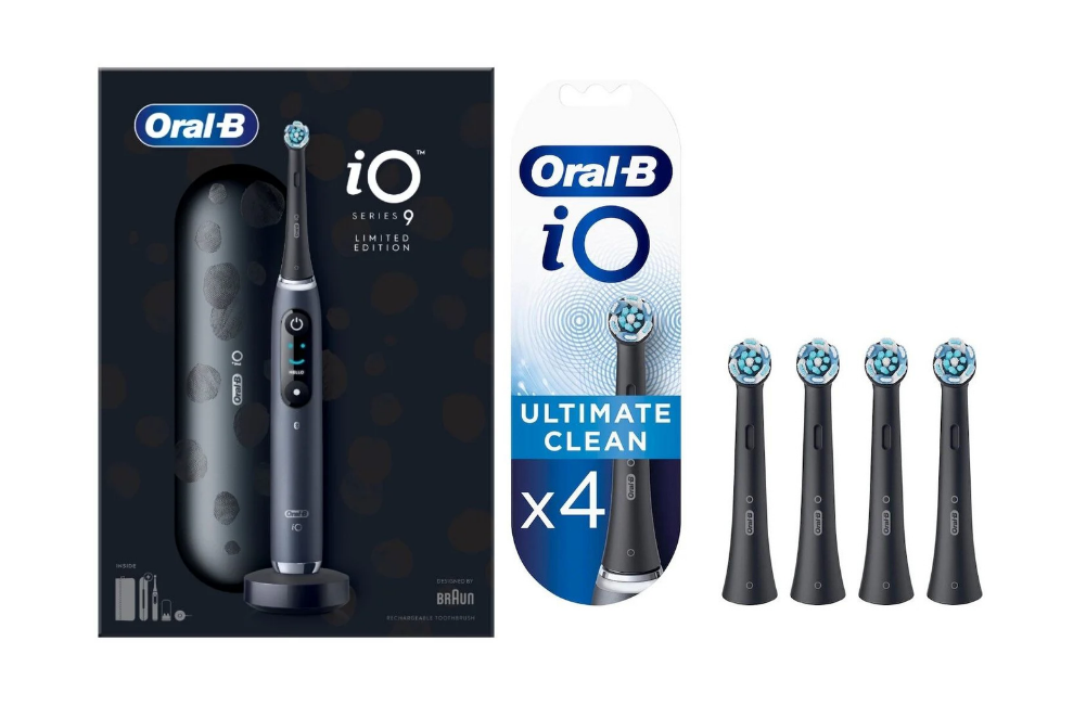 Oral-B - iO9 Limited Edition + iO Ultimate Clean 4ct - Black (Bundle)