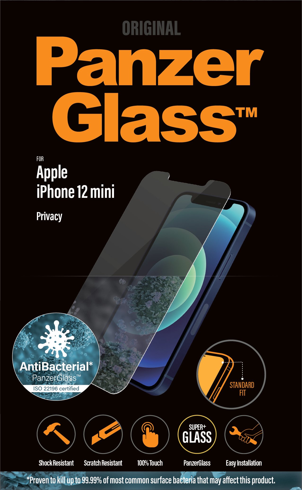 PanzerGlass - Privacy Screen Protector Apple iPhone 12 Mini - Standard Fit - Elektronikk