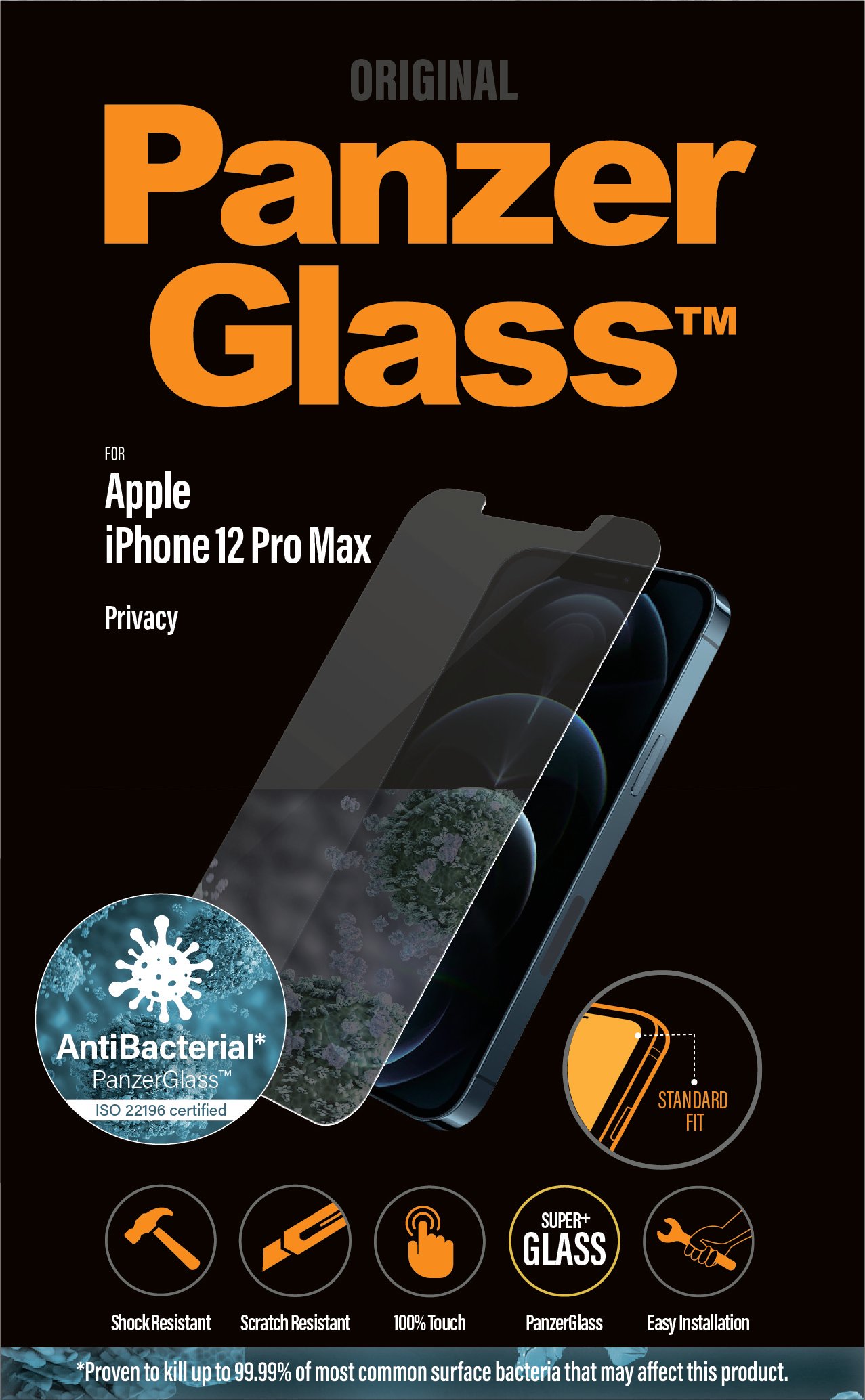 PanzerGlass - Privacy Screen Protector Apple iPhone 12 Pro Max - Standard Fit - Elektronikk