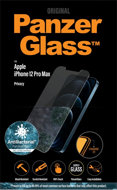 PanzerGlass - Sichtschutz für das Display des Apple iPhone 12 Pro Max - Standard-Passform