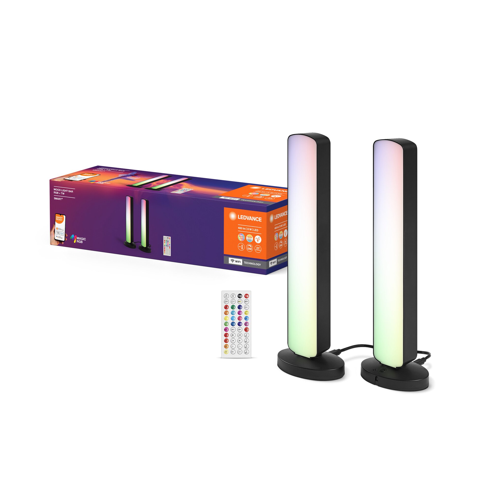 LEDVANCE - LEDVANCE SMART+ Mood Light Bar - 480lm, 8W, WiFi, RGB+827-865, Black
