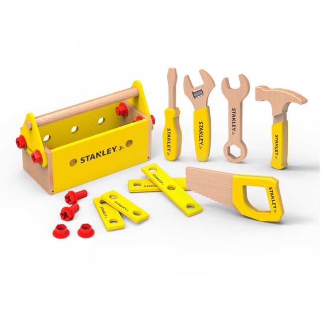 Stanley Jr. - Wooden Toolbox + hand tool (SWRP004-SY)