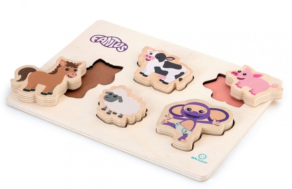 Fantus - Wooden puzzle with farm animals (112063)