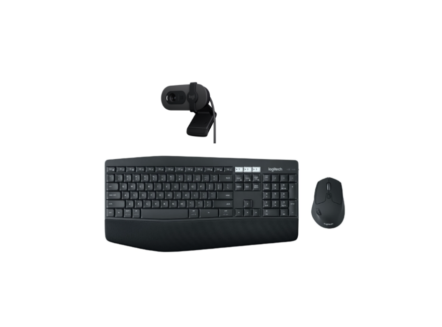 Logitech - MK850 Wireless Keyboard and Mouse Combo NORDIC + Brio 100 Full HD Webcam - Graphite