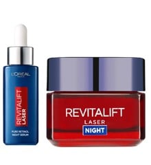 L'Oréal Paris - Revitalift Filler Retinol Night Serum 30 ml + Revitalift Laser Advanced Anti-Ageing Care Night Cream 50 ml