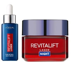 L'Oréal Paris - Revitalift Filler Retinol Night Serum 30 ml + Revitalift Laser Advanced Anti-Ageing Care Night Cream 50 ml