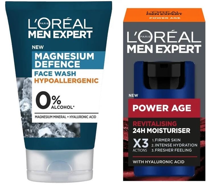 L’Oréal Paris – Men Expert Magnesium Defense Face Wash 100 ml + Power Age Revitalizing Moisturiser 50 ml