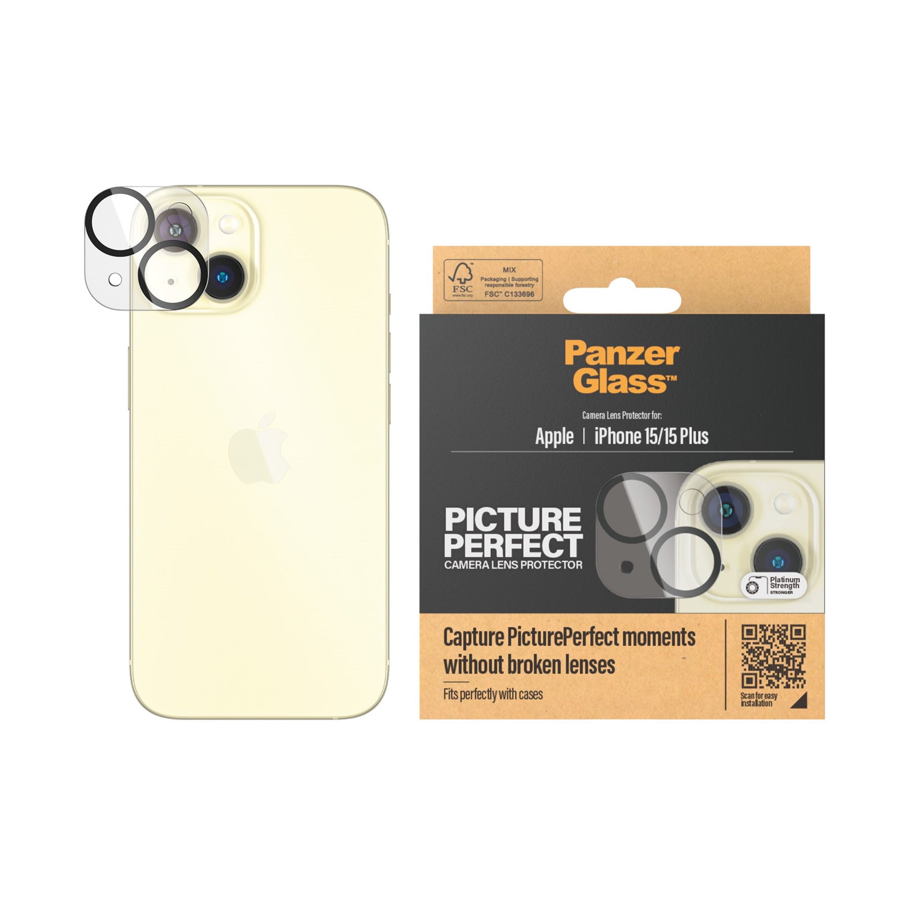PanzerGlass CP iPhone 15 / 15 Plus Linsebeskytter