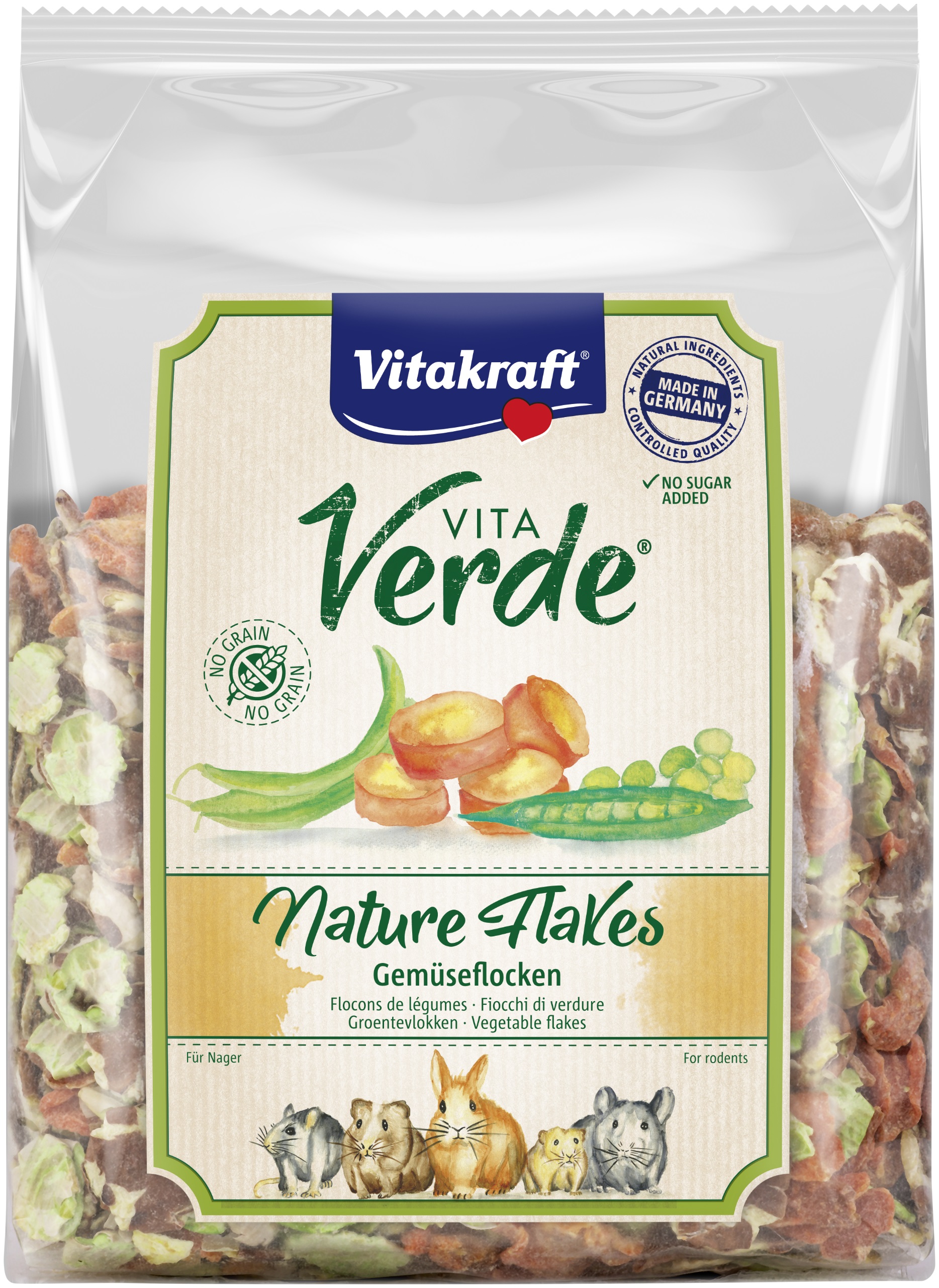 Vitakraft - Vita Verde® Nature grøntsagsflager til gnavere 400g