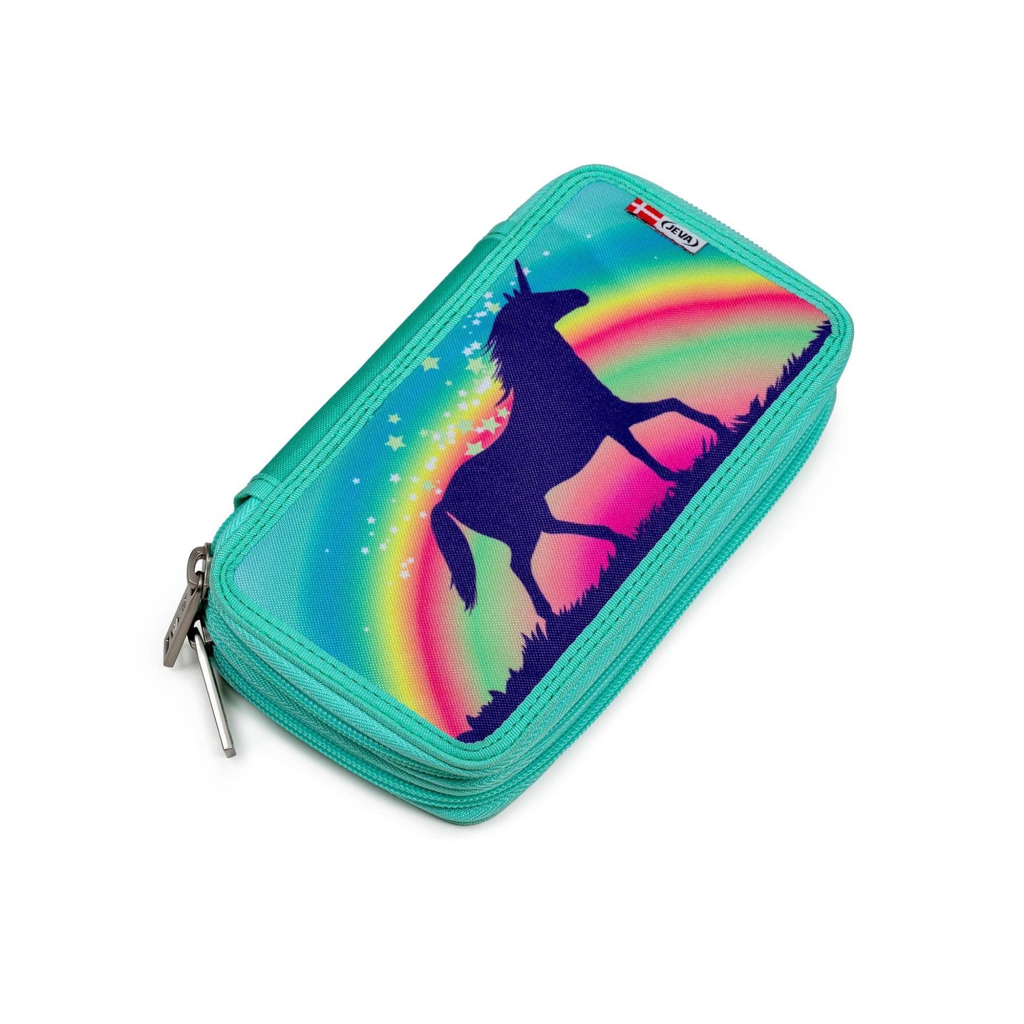 JEVA - Pencil Case TwoZip - Rainbow Unicorn Candy (8865-26) - Leker