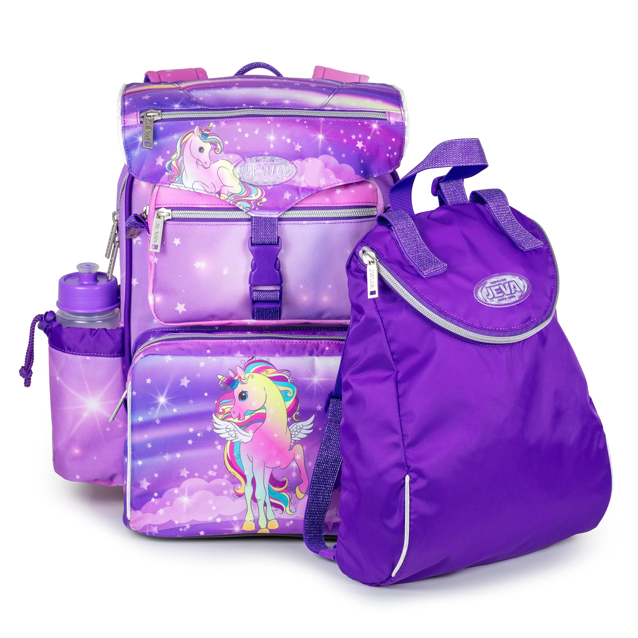 JEVA - Schoolbag (16 + 8 L) - Beginners - Unicorn Friends (313-60)