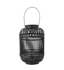 Bloomingville - Tilla Lantern w/Glass, Black, Bamboo (82056764)