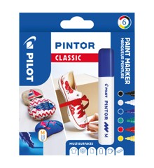 Pilot - Pintor Marker box with 6 classic colors (Medium Tip)