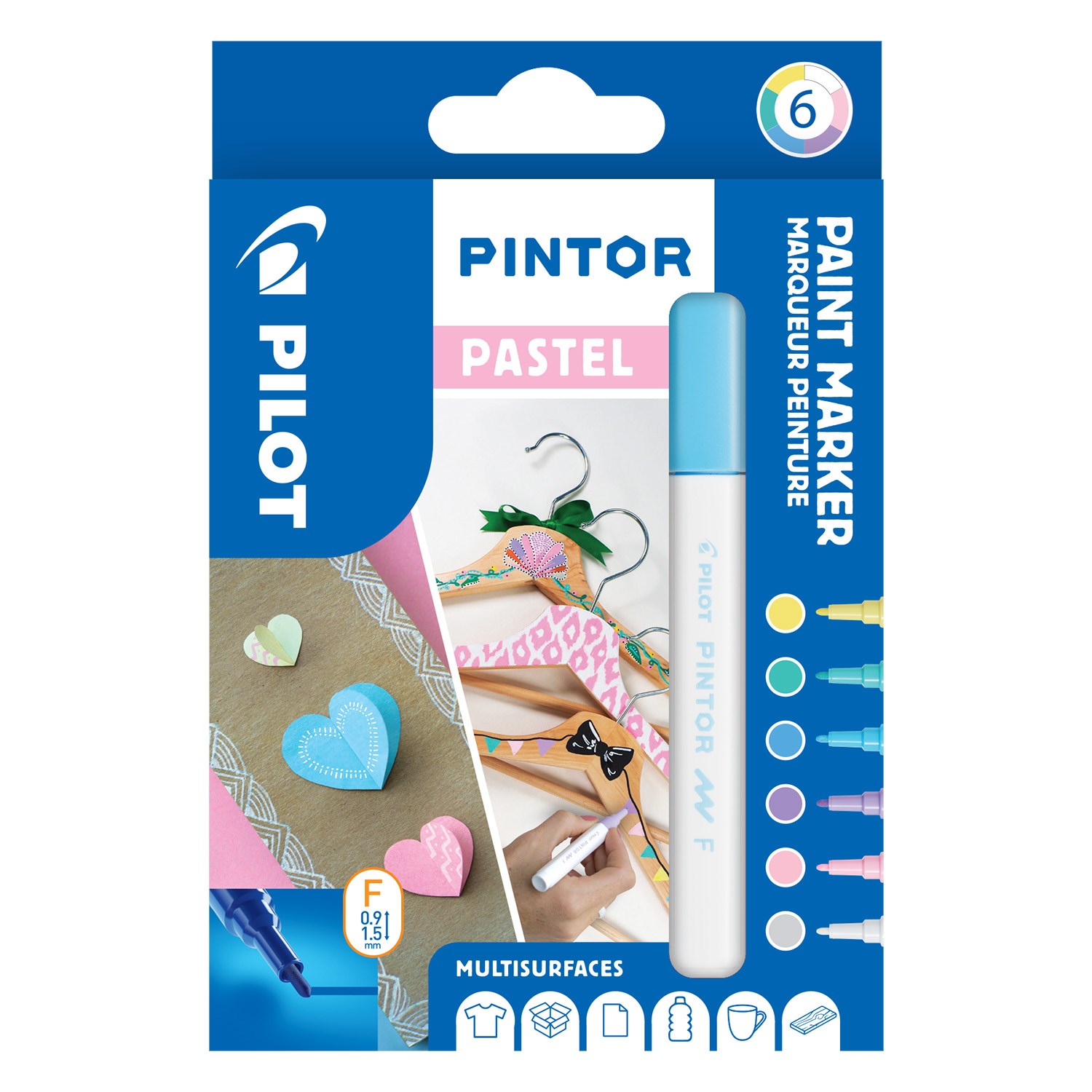 Pilot - Pintor Marker Fine Pastel Mix 6 colors (Fine Tip) - Leker