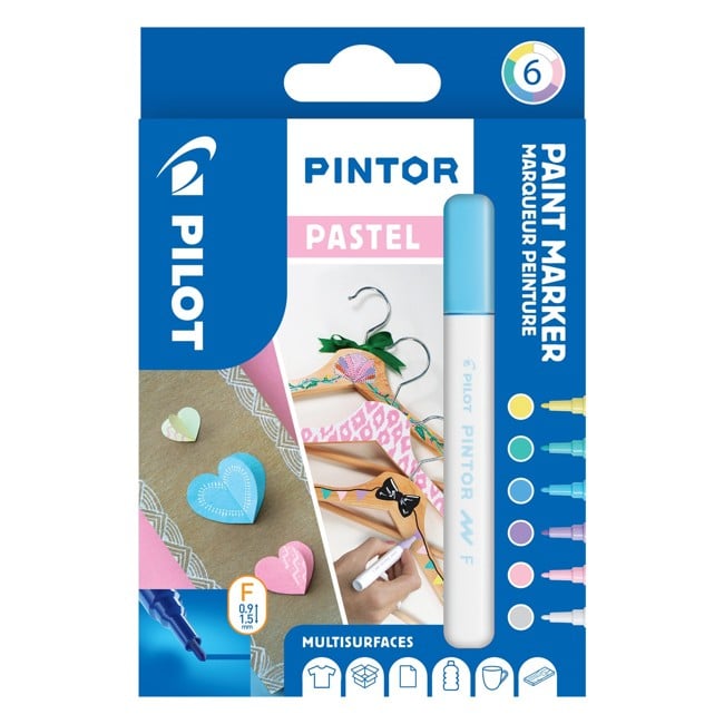 Pilot - Pintor Marker Fine Pastel Mix 6 Farben (feine Spitze)