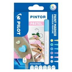 Pilot - Pintor Marker Fine Pastel Mix 6 farver (Fin Tip)