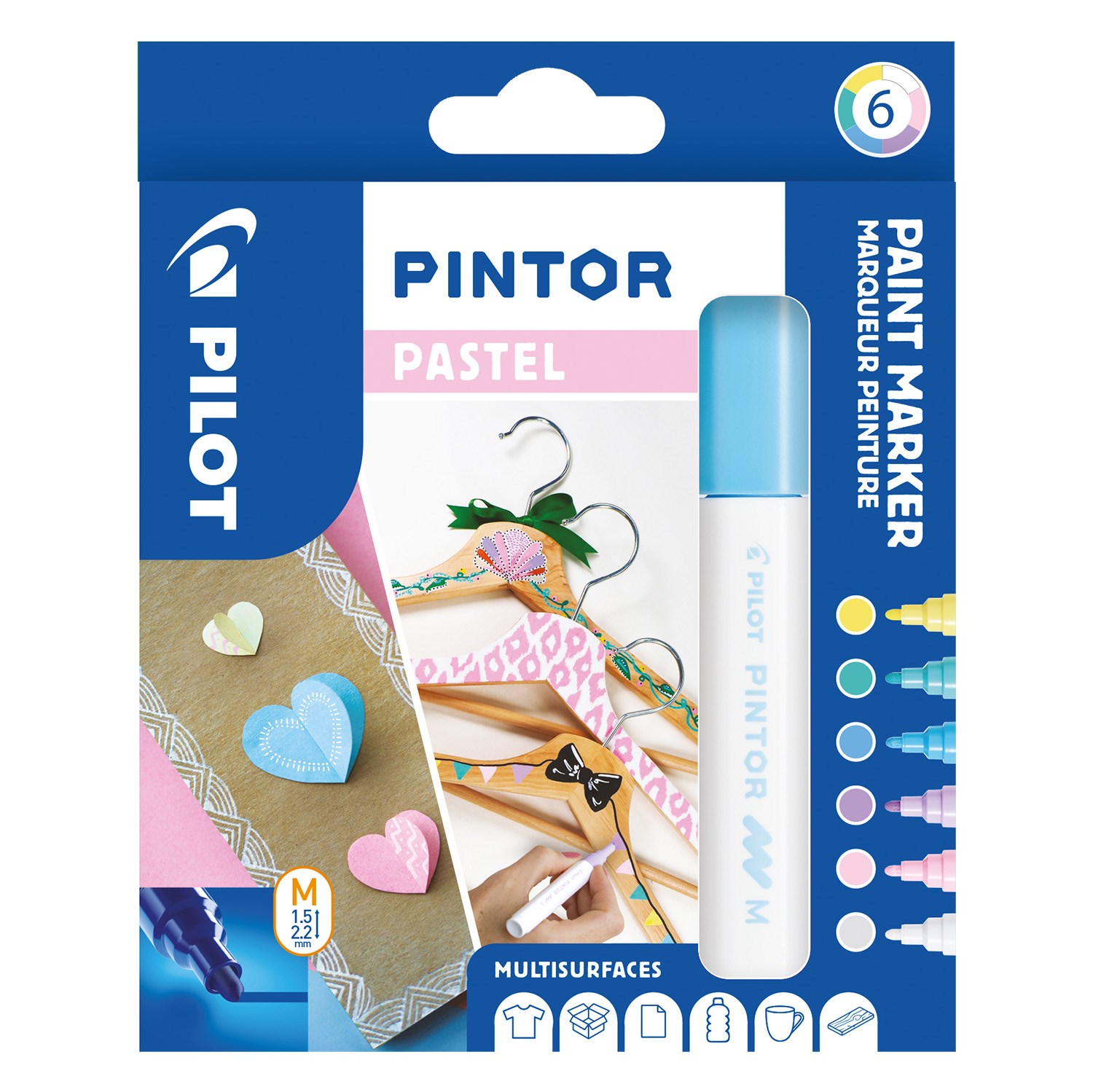 Pilot - Pintor Marker Fine Pastel Mix 6 colors (Medium Tip) - Leker