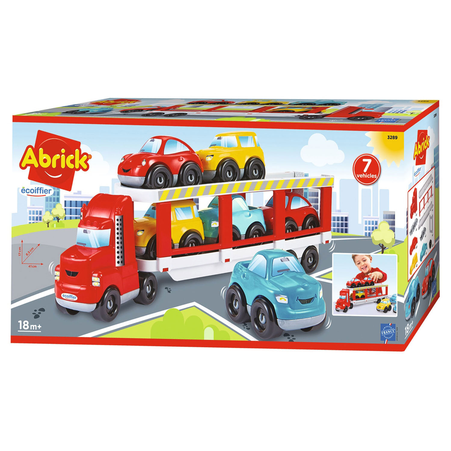 Abrick - Car transport w/vehicles (7 pcs) (3289) - Leker