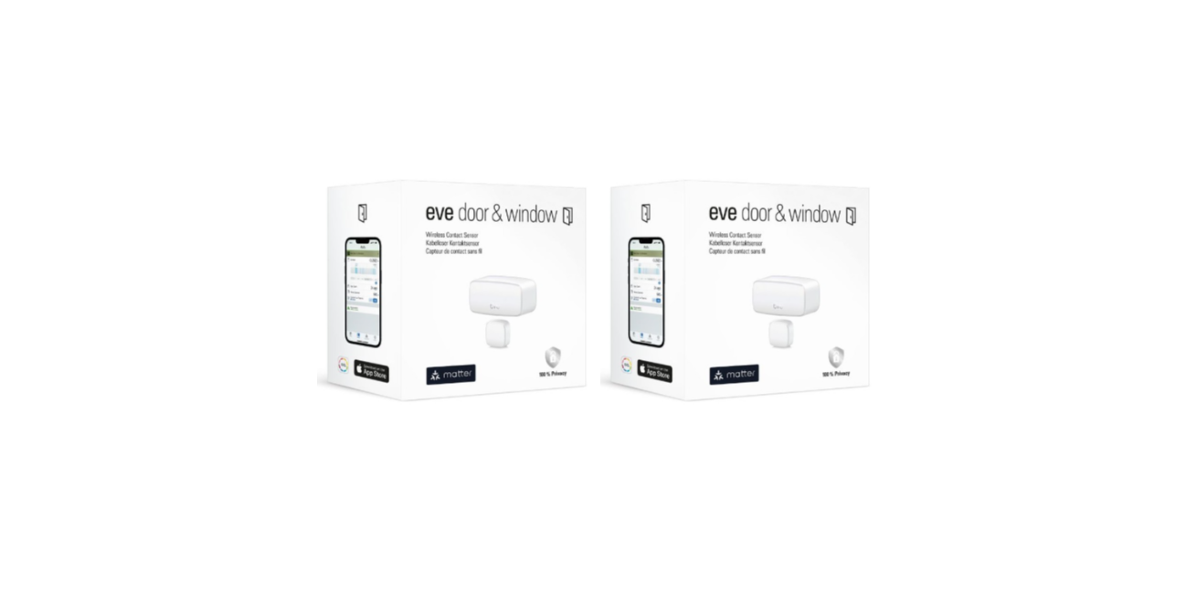 Eve - 2x Door & Window - Wireless Contact Sensor - Bundle