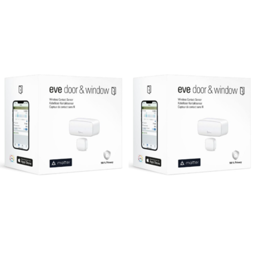 Eve - 2x Door & Window - Wireless Contact Sensor - Bundle