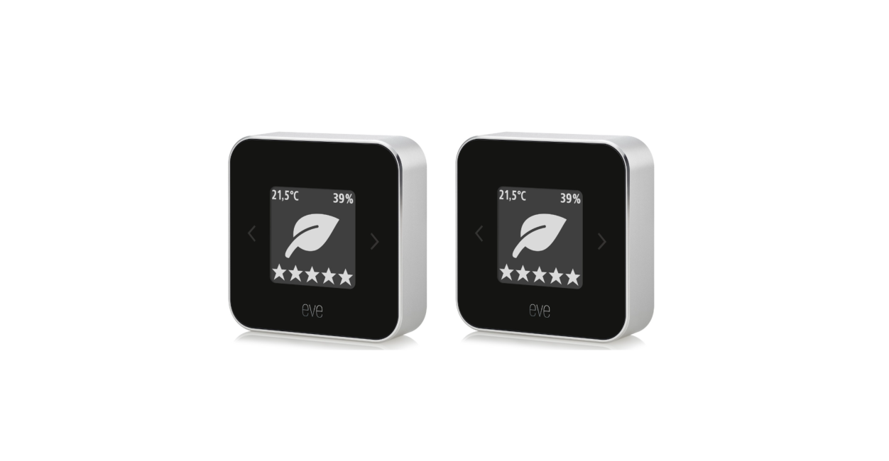 Eve - 2x Indoor air quality sensor with Apple HomeKit technology - Bundle
