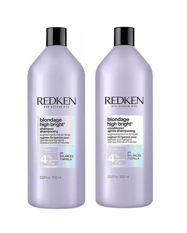 Redken - Blondage High Bright Shampoo 1000 ml + Redken - Blondage High Bright Conditioner 1000 ml - Skjønnhet