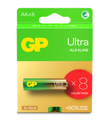 GP - Ultra Alkaline Battery, Size AA, 15AU/LR6, 1.5V, 8-pack