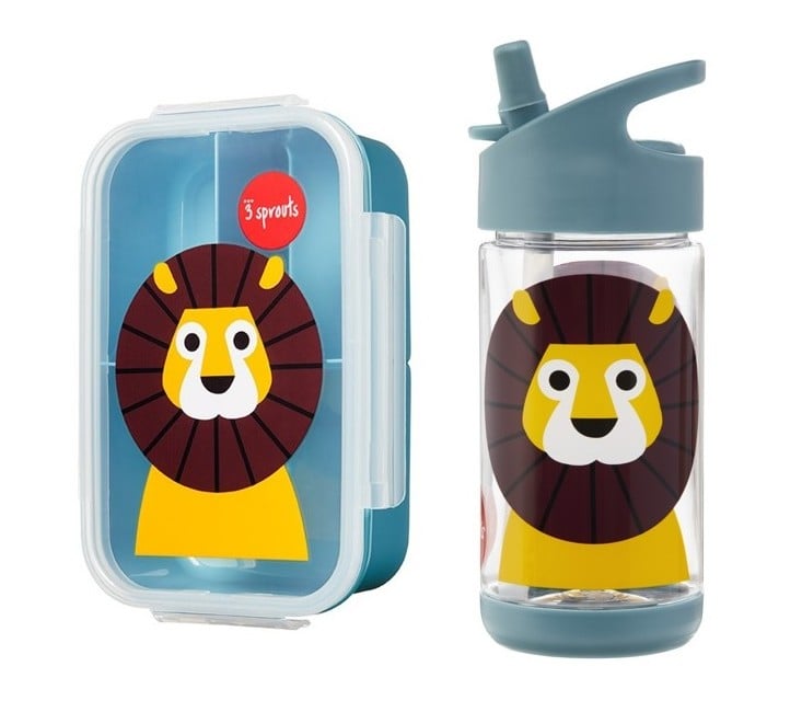 3 Sprouts - Bento Box + 3 Sprouts - Water Bottle (Blue Lion)