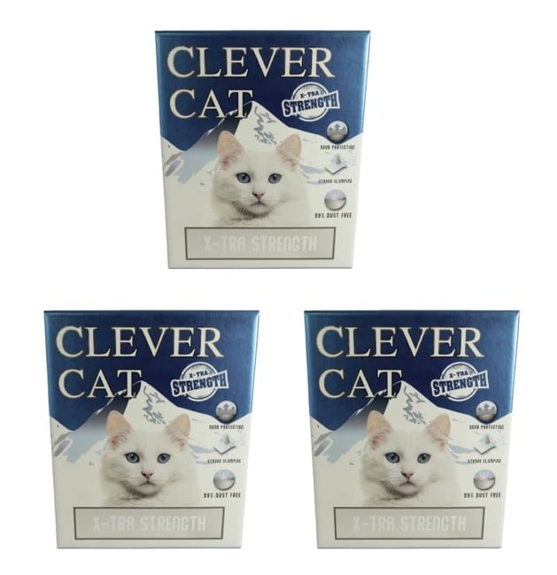 Clever cat - 3x Cat litter x-strong 6 ltr.