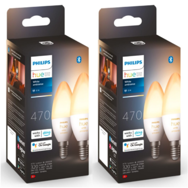 Philips Hue - 2x E14 2-Pack Bulb - White Ambiance - Bundle - Elektronikk