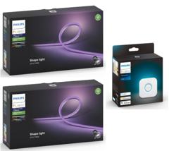 Philips Hue - 2x Lightstrip Utomhus 5m + Brygga 2.1 - Paket