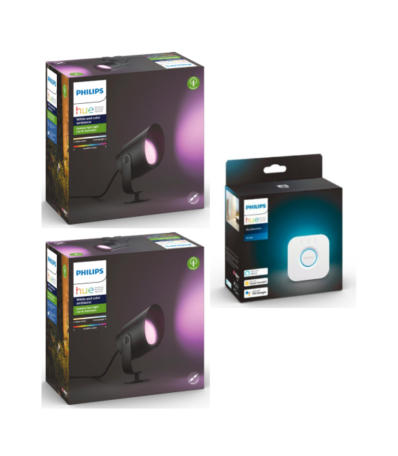 Philips Hue - 2x Lily XL Spot Light & Bridge - Bundle