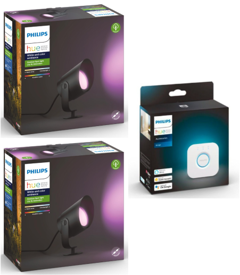 Philips Hue - 2x Lily XL Spotlampa & Bridge - Paket