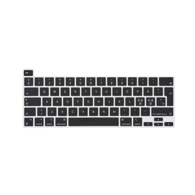 Philbert - Keyboard Cover - Scandinavian letters - MacBook Pro 13” M1-M2 2020/2022 and 16” 2019 - Black