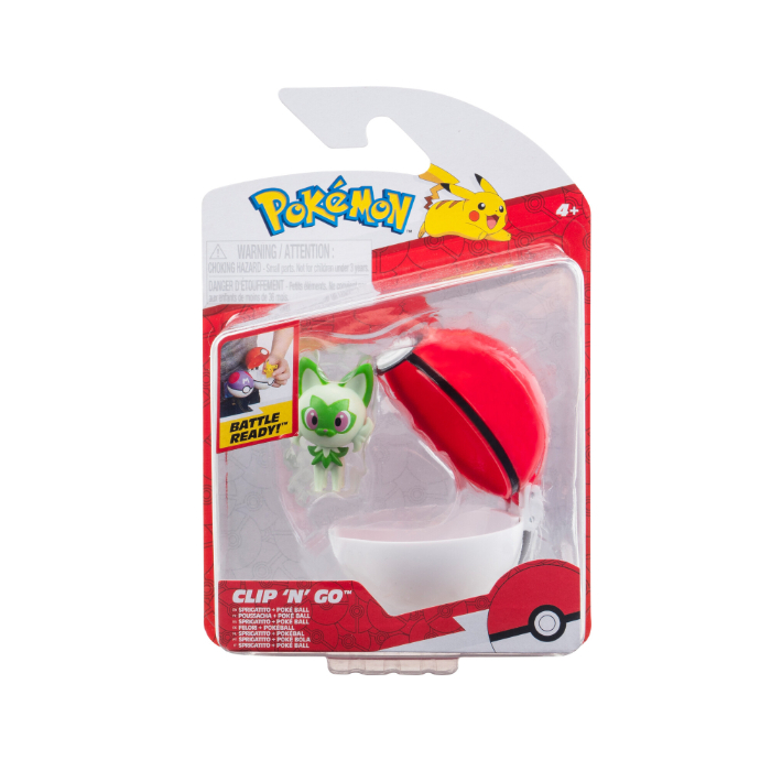 Pokémon - Clip N Go - Sprigatito and Poke Ball (PKW3629) - Leker