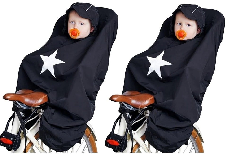 Babytrold - 2 x Raincover for Bicycle Seat Black